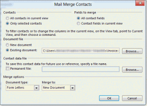 Start a mail merge in Outlook so you can better filter the contacts