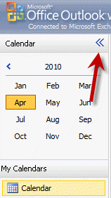 OWA Navigation calendar