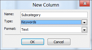 Create a keywords custom field