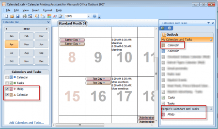 Duplicates in the Calendar printing assistant