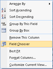 Use the field chooser dialog to select fields