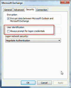 Prompt for credentials dialog