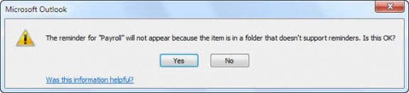 reminders won't fire in outlook