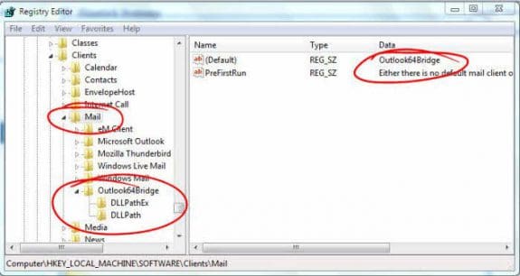 Outlook64Birdge Registry key