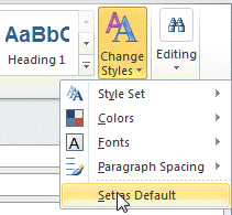 Use Change styles to set the default Body font