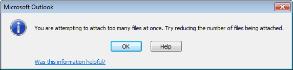 Attaching too many files warning