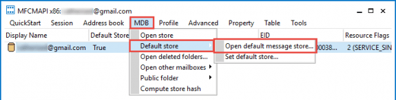 open the default data store