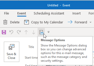 message options command