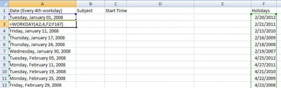 Use Excel to create appointments