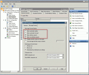 Remote domain settings in Exchange Server