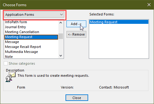 choose meeting request form