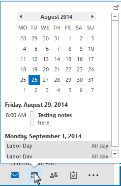 hover over the calendar to peek