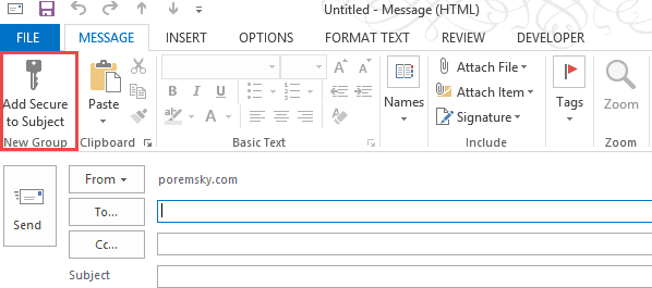 How to send a secure email in Outlook