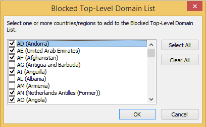 Block top level domains