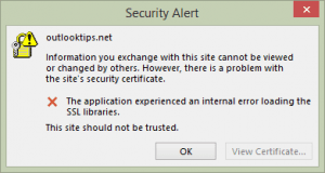 SSL Security dialog