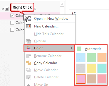 choose a different calendar color