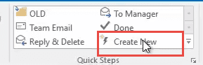 click create new quick step