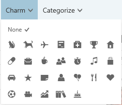 tag appointments with charms