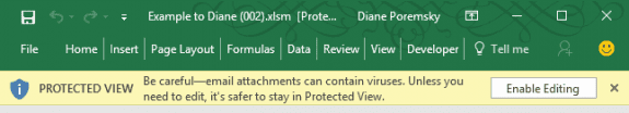 protected view banner