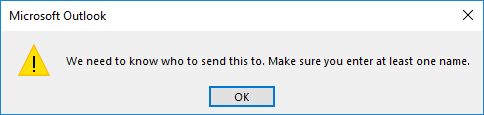 error message when completely a task