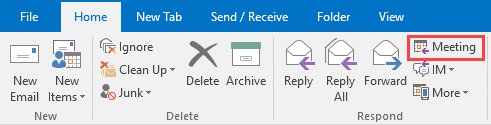 reply with meeting request, outlook desktop