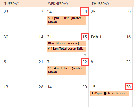 Add Lunar, Sunrise, Tidal, and Weather Calendars Add Lunar, Sunrise, Tidal, and Weather Calendars