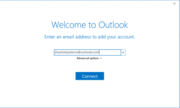 enter your address in the account setup wizard