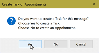 create a task or appointment
