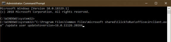Command to rollback office 354