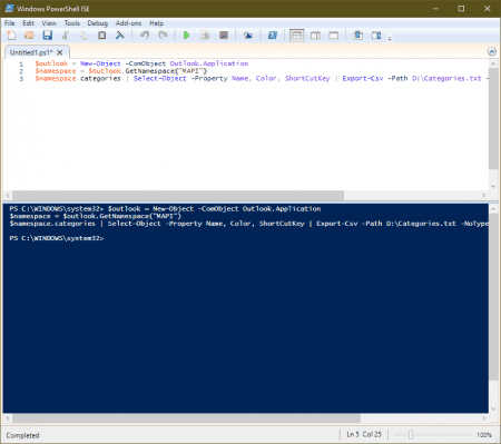 Import Powershell From File Commandlet Script Use PowerShell to Export and Import Categories | Slipstick Systems