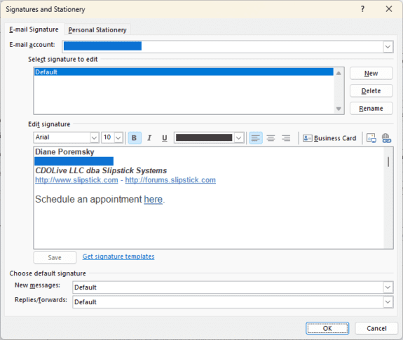 roaming signature dialog