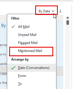 Filter @Mentioned email