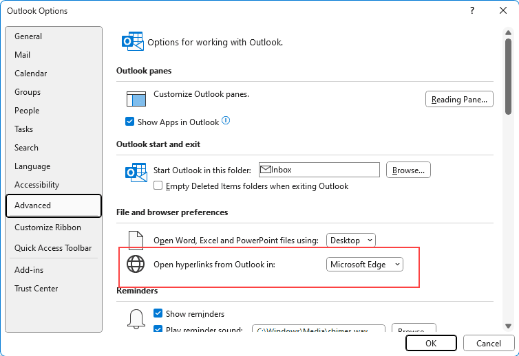 outlook email link open in outlook