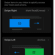 Swipe options