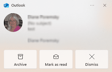 notifications for in new Outlook for Microsoft accounts