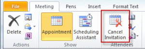 Cancel meeting invation to convert to appointment