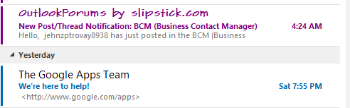 Conditional formatting example