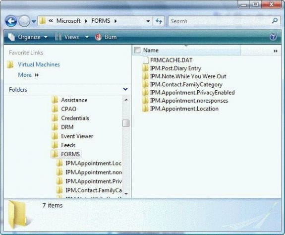 cache files in Windows Explorer