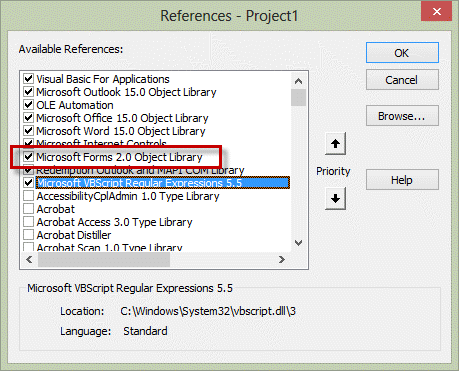 Add the forms library as a reference