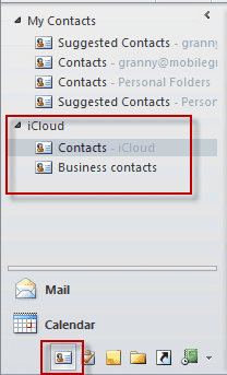 icloud contacts folder