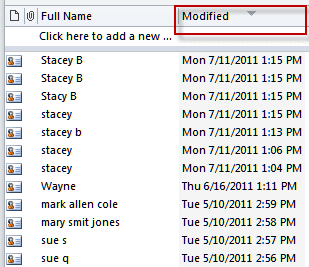 Sort by the modified date field