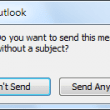 Do you want to send this message without a subject alert