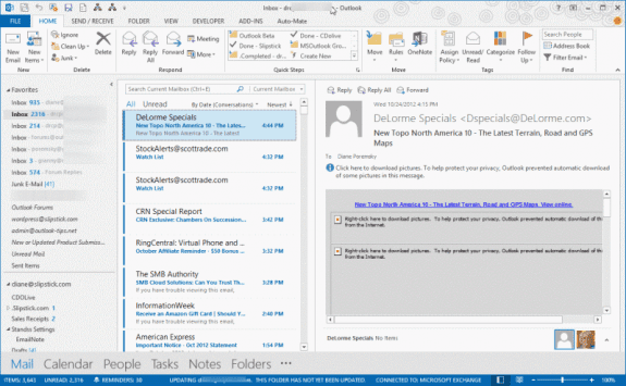 Outlook 2013 Light Gray Theme