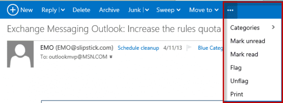 Print at Outlook.com