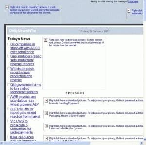Rendering in Outlook 2003