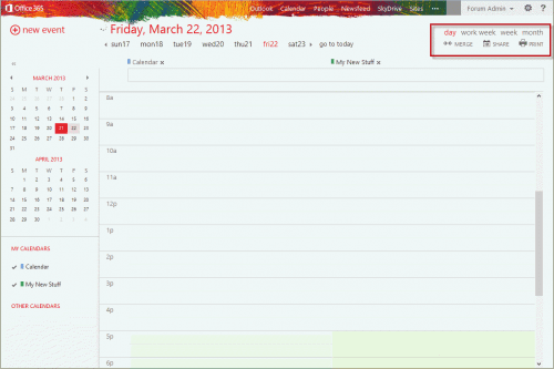 OWA 2013 Calendar module