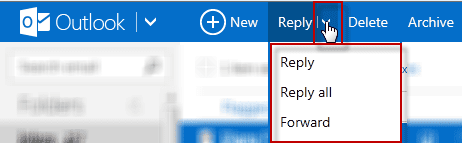 Expand the Reply button to reply all or forward