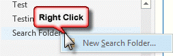 Right click to create a new search folder