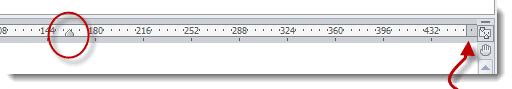 Use ruler to check margins